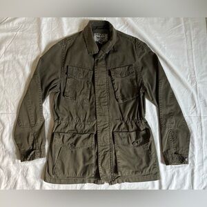 Levi's Women's Utility Field Jacket Medium Military Cargo Hidden Hood